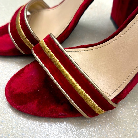 GUESS VELVET HEELS SANDALS Collection military inspired winter 2017 ❤️💛 - Picture 7 of 9